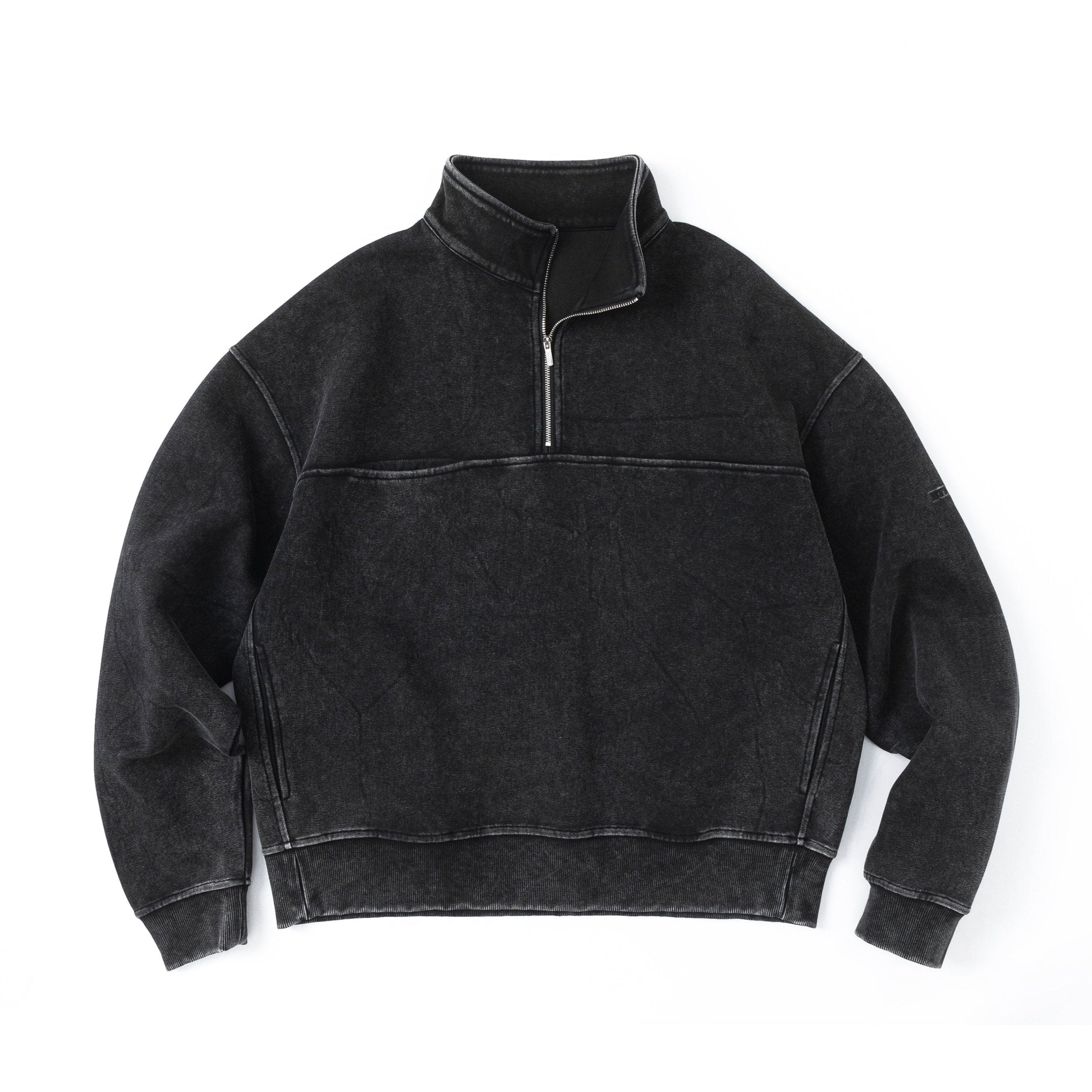 BTMK HALF ZIP SWEAT washed XS919