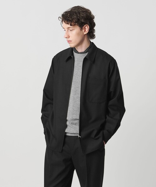 セール】ライトメルトン ジップアップ オーバーシャツ（シャツ