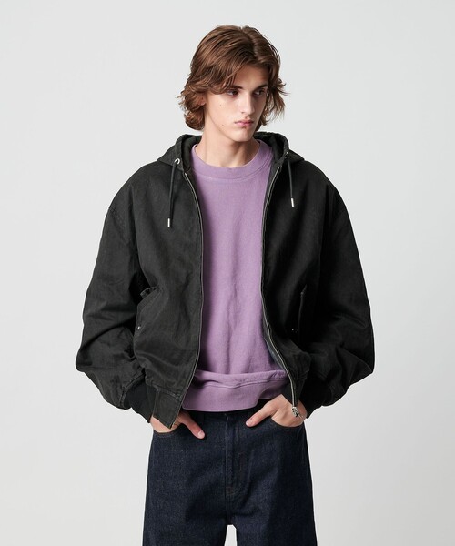 セール】ピグメント プリント ジップ フード ジャケット -セットアップ