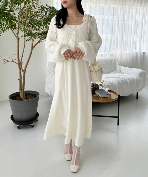 セール】リボンニットカーディガン（カーディガン/ボレロ）｜one after