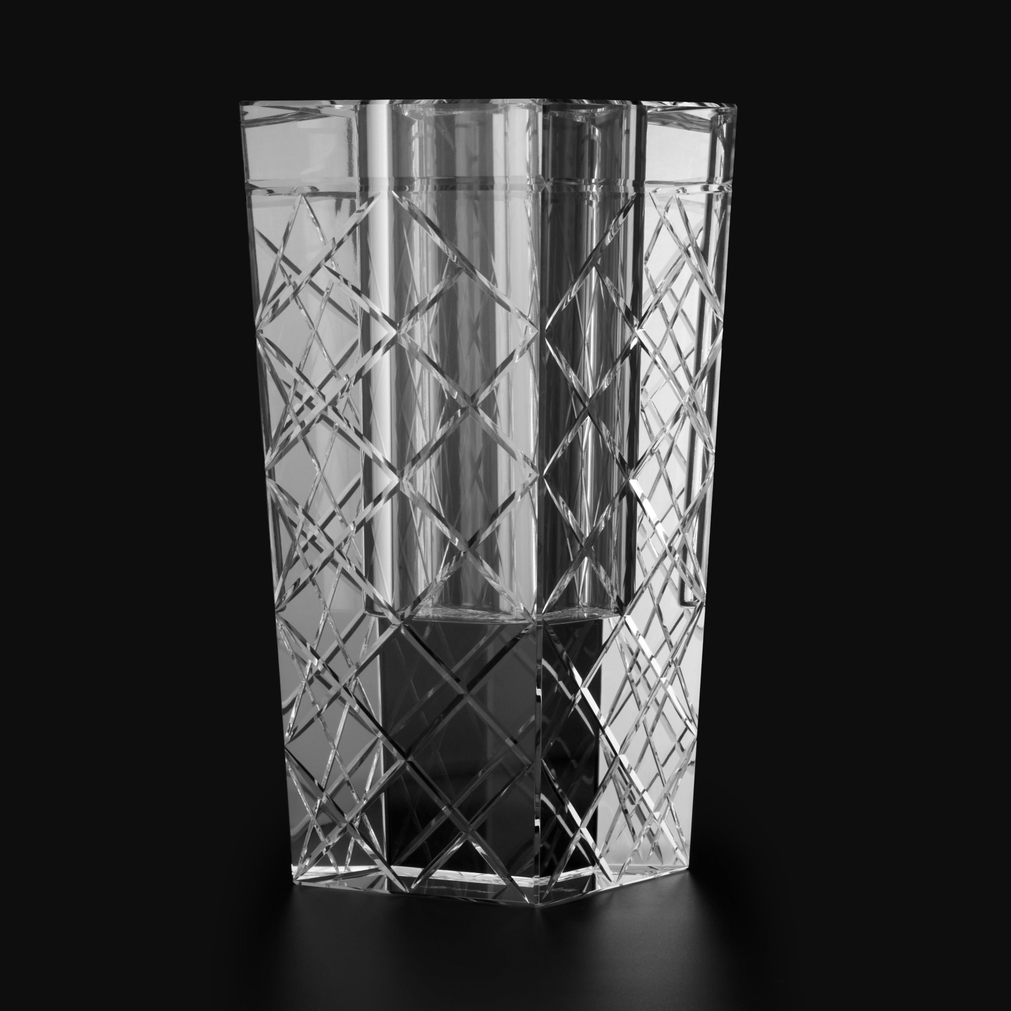 パラッツォ クリスタル 花瓶「クリア」14 x 14 x 30 cm – Palazzo