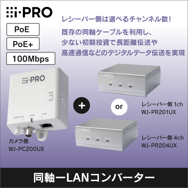 i-PRO】同軸-LANコンバーターセット （カメラ側+レシーバー側1ch） WJ