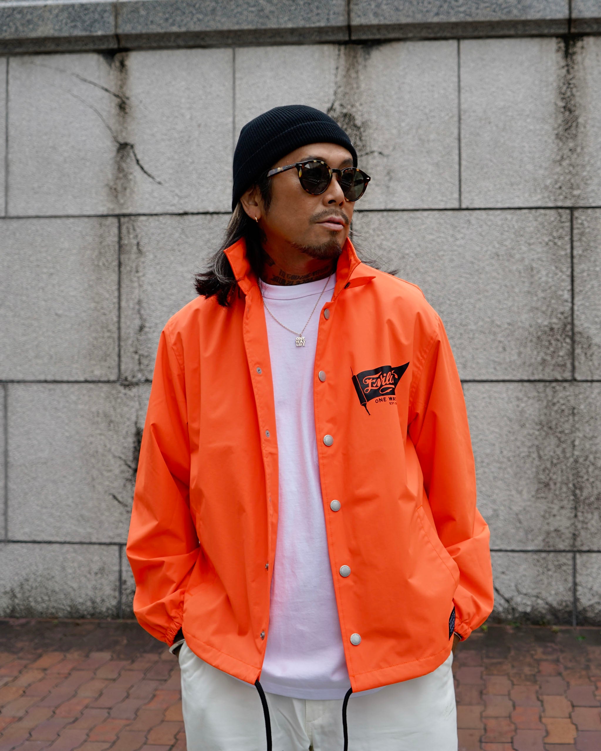 EVILACT FLAG WIND BREAKER orange | EVILACT (イーブルアクト