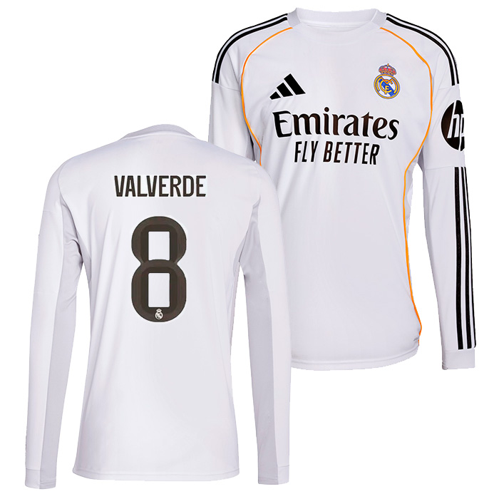 レアルマドリード 25-26 ホーム 長袖 ユニフォーム No.8 バルベルデ