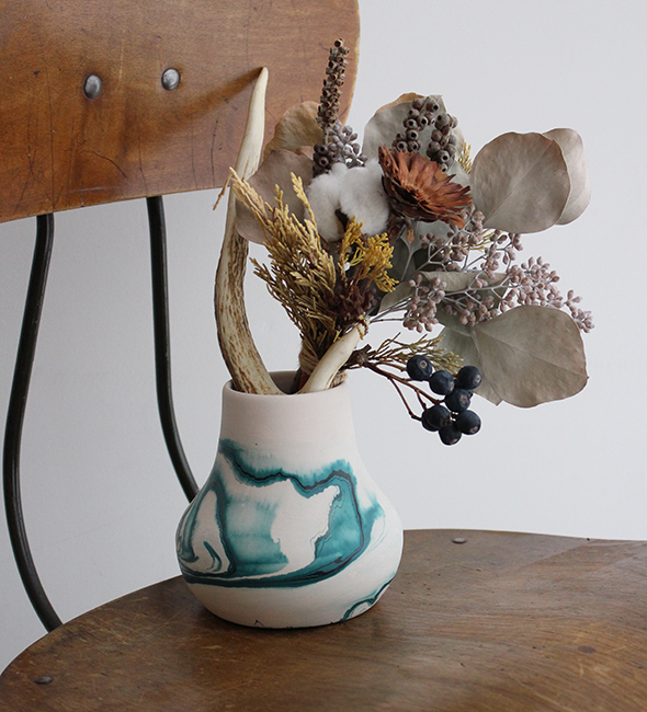 VINTAGE】Nemadji Pottery Flower Base ”Made In USA” ネイティブ