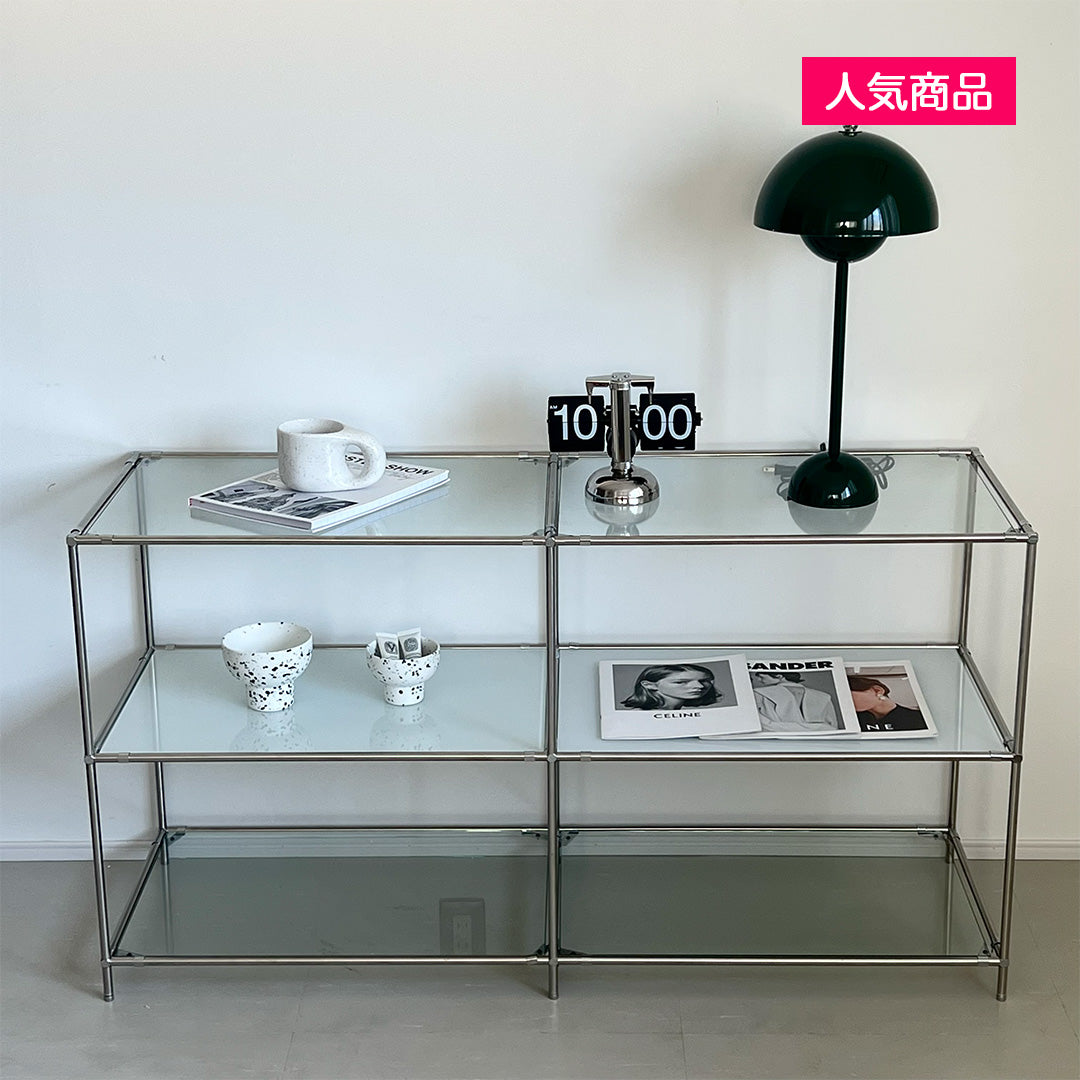 furnihunter 棚/OENモジュール ガラスラック 韓国インテリア家具