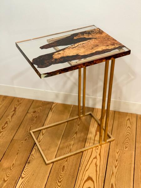 杉のサイドテーブル「ガーランドデザインワークス」レジン・リバー