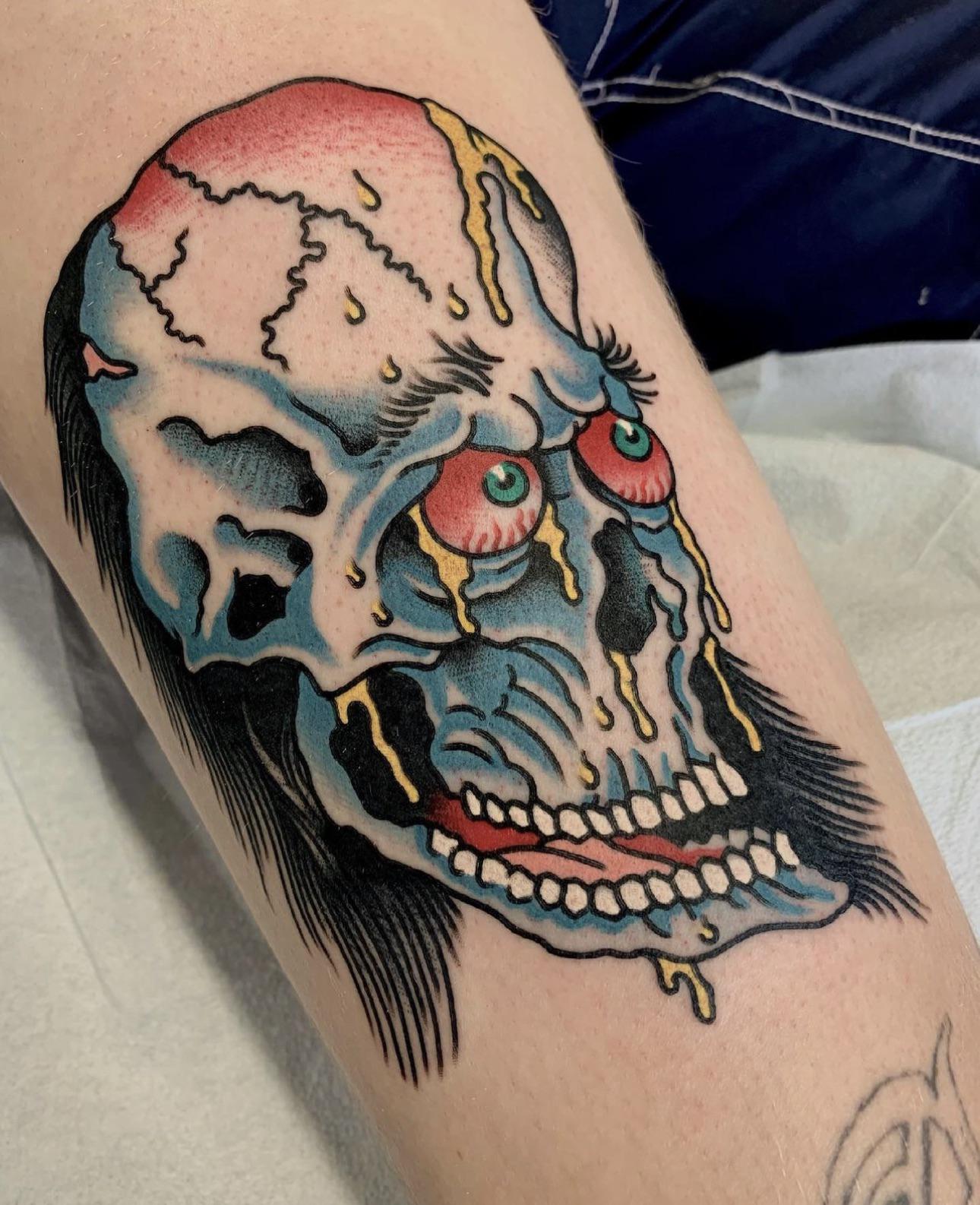 作ったエド・ハーディーのスカル。@bennyhannya ヘナタトゥー ケロウナ