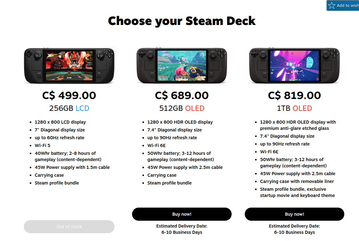 LCD and 512gb OLED are out of stock!!!! Just in time for the