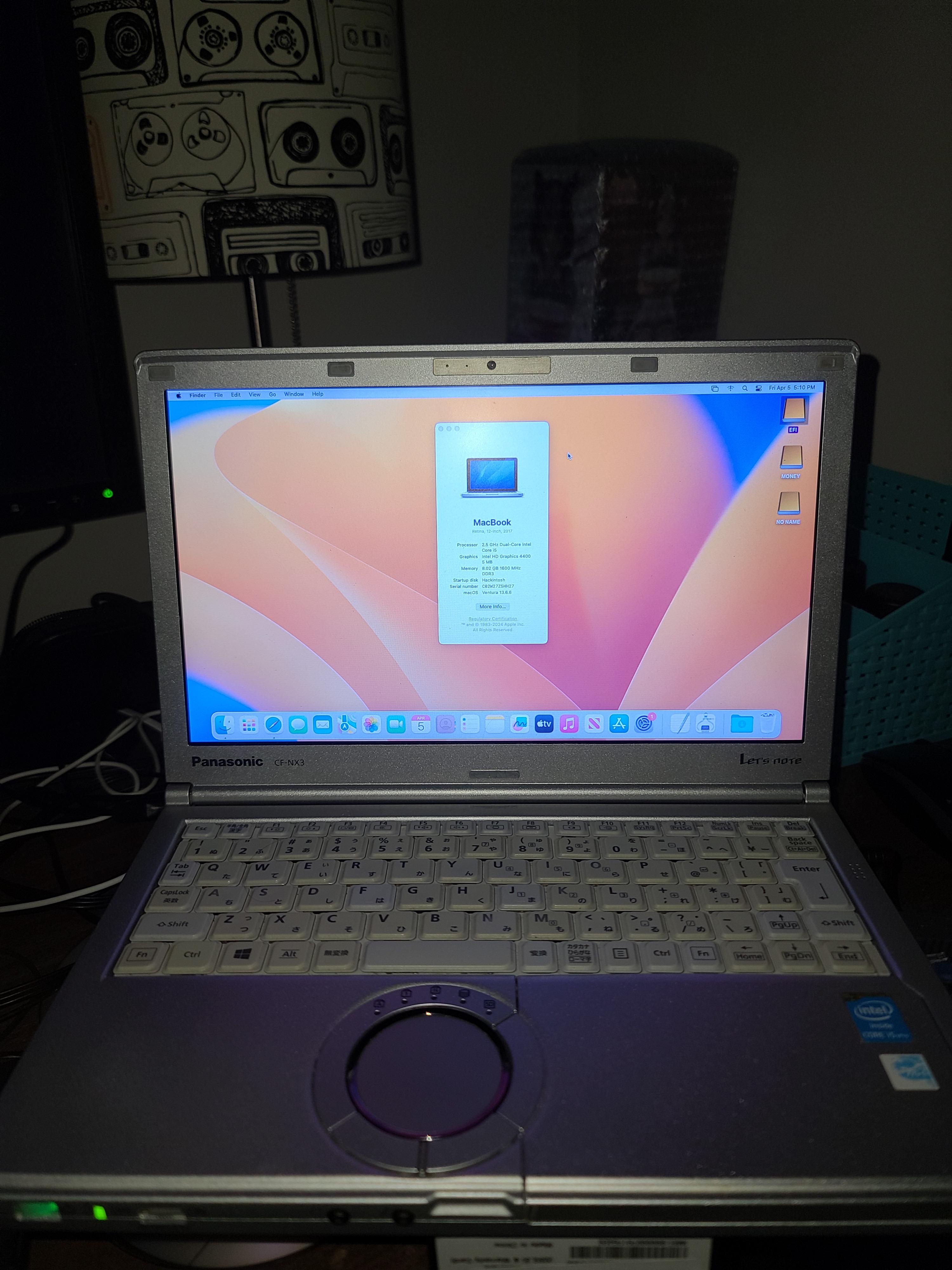 Panasonic Let's Note NX3 running Ventura 13.6.6 : r/hackintosh