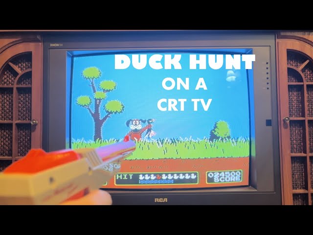 Duck Hunt using NES Zapper on CRT TV - Retro Gaming the Old Way