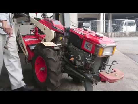 ヤンマー ディーゼル耕耘機 YA70 7馬力 セル無し 動作テスト - YouTube