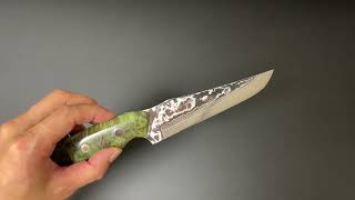 黒﨑優 Yu Kurosaki 鍛造ナイフ 雫4型 SG2粉末ハイス鋼 ダマスカス