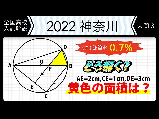2022年全国高校入試数学解説】神奈川 問3（エ） 高校入試 高校受験 令