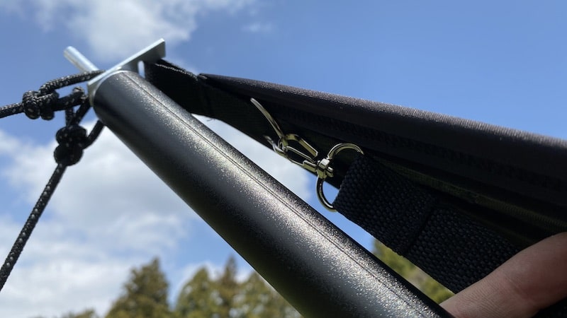 allaboutoutdoorsのTECH TARP HEXAは誰でもピン張りできるストレッチ