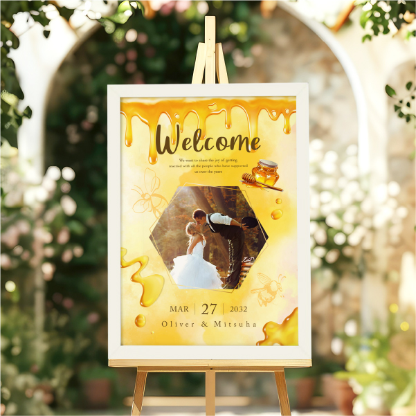 フォトウェルカムボード（メルティングハニー）|ウェルカムボードなら