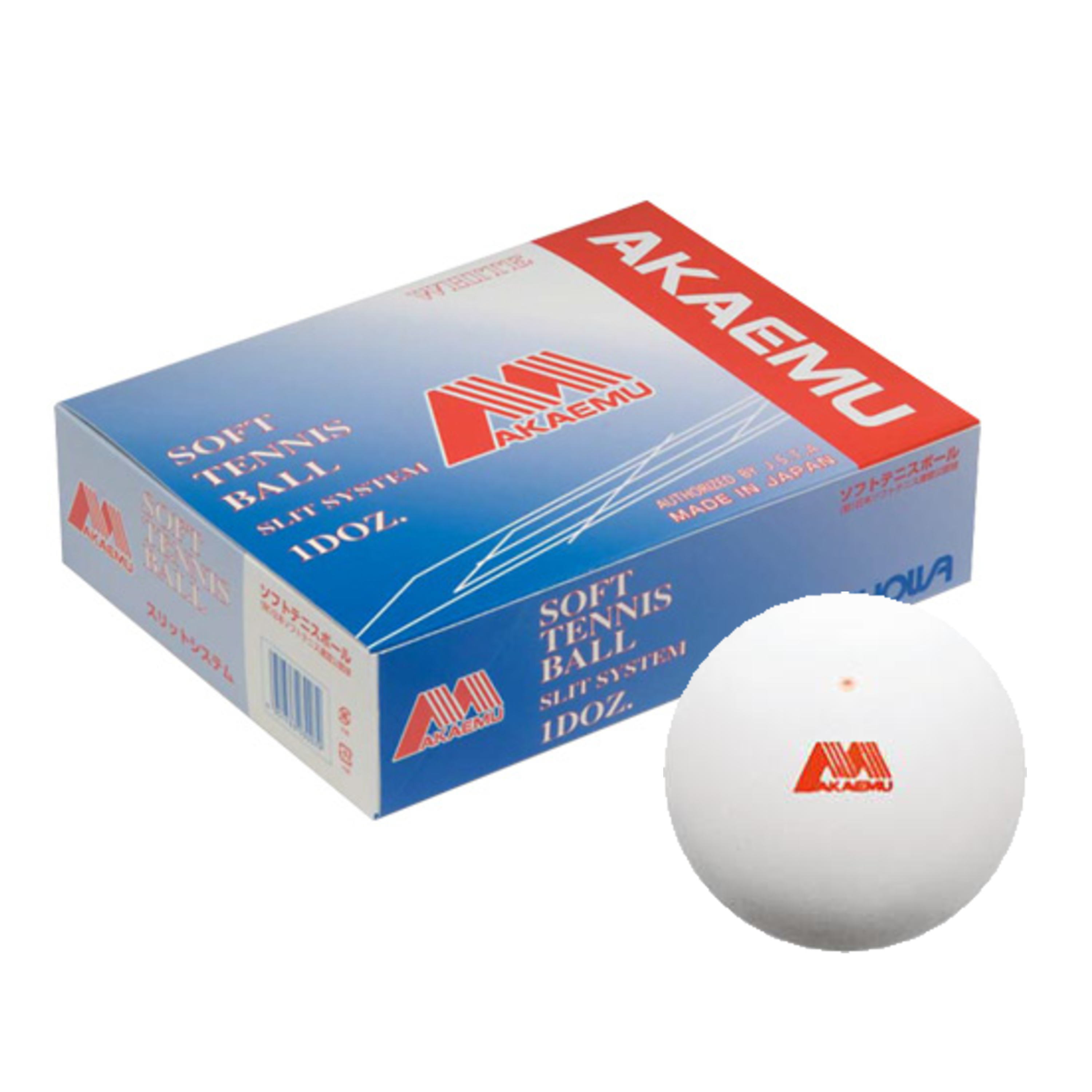 アカエム ソフトテニスボール 公認球 1ダース（箱）ホワイト 品番：M-30000