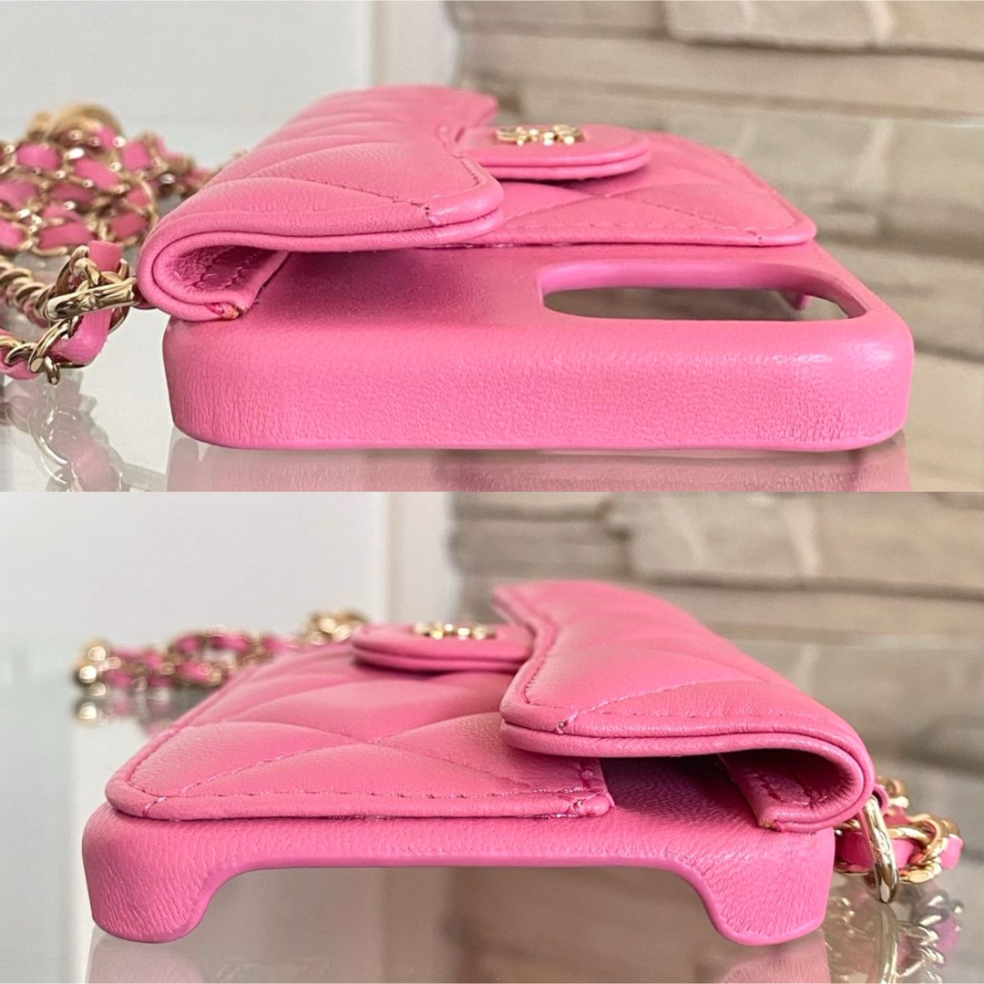 CHANEL - シャネル iPhoneケース マトラッセ ピンク iPhone12 PROの