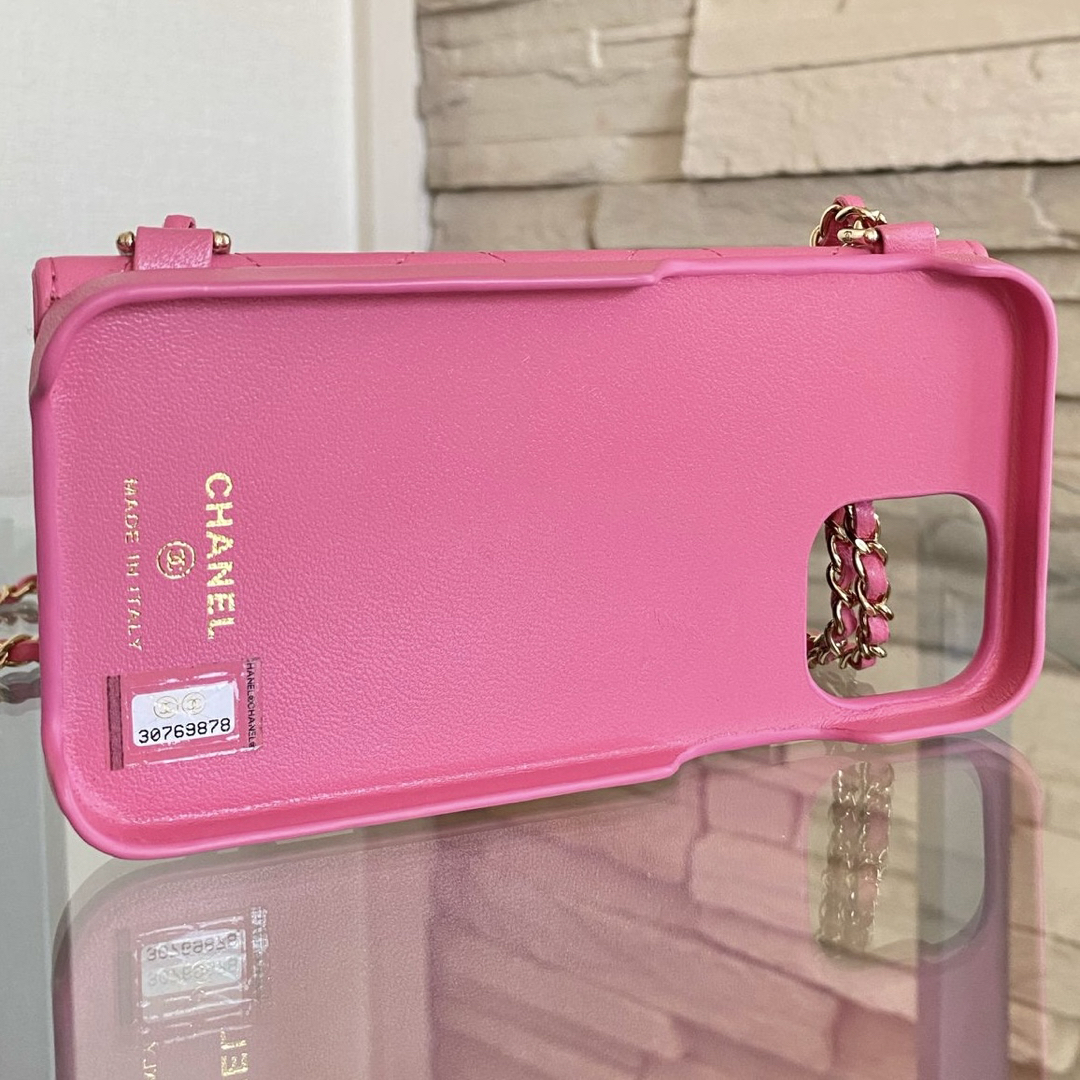 CHANEL - シャネル iPhoneケース マトラッセ ピンク iPhone12 PROの