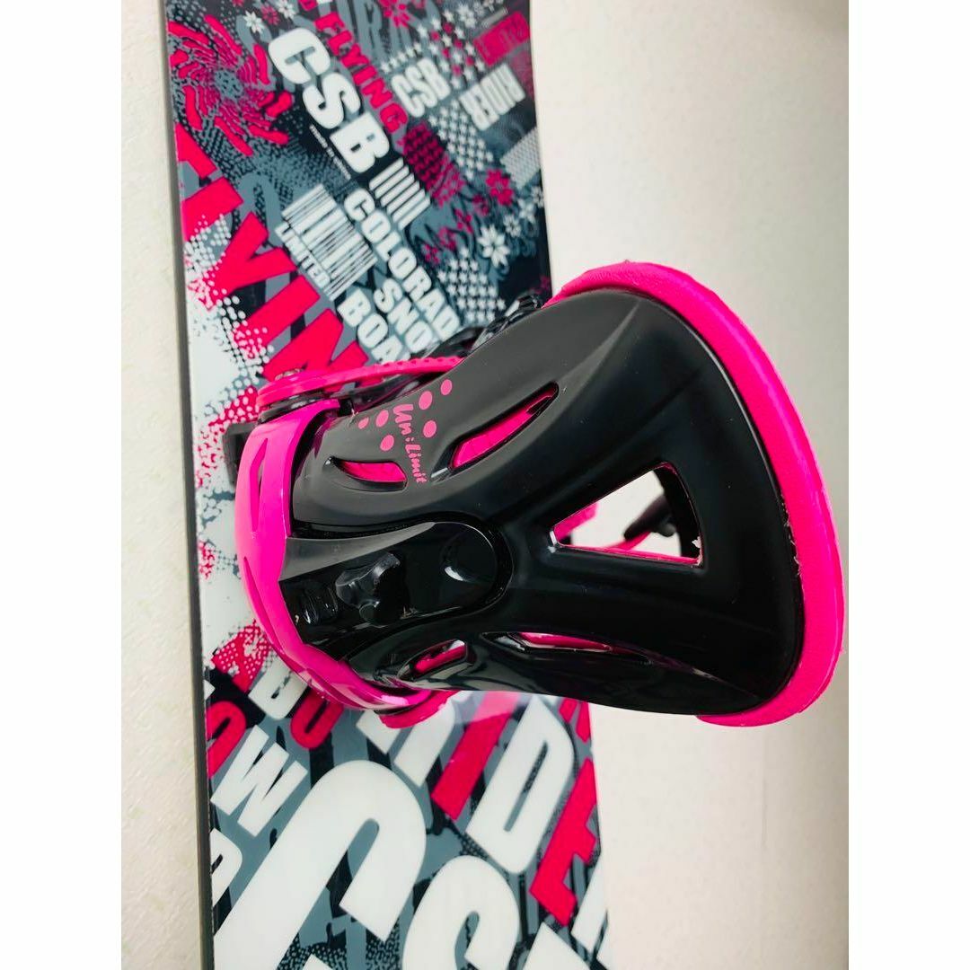 CSB スノーボード ビンディング サイズM ブラック×ピンク ディスク付
