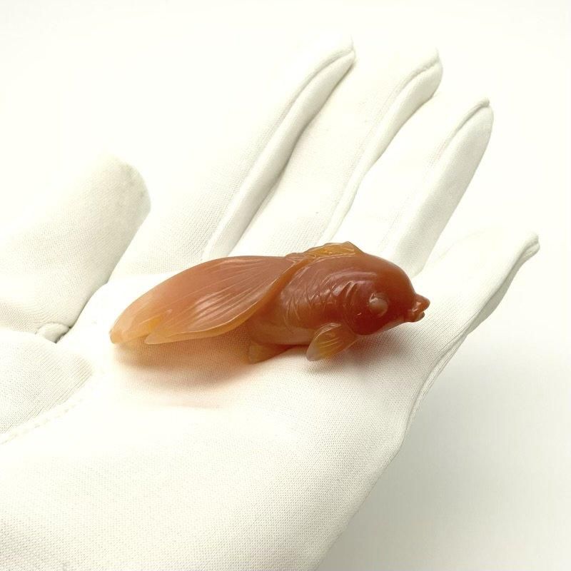 赤めのう 金魚 】 石英 瑪瑙 天然石 開運 厄除け 幸運 パワーストーン