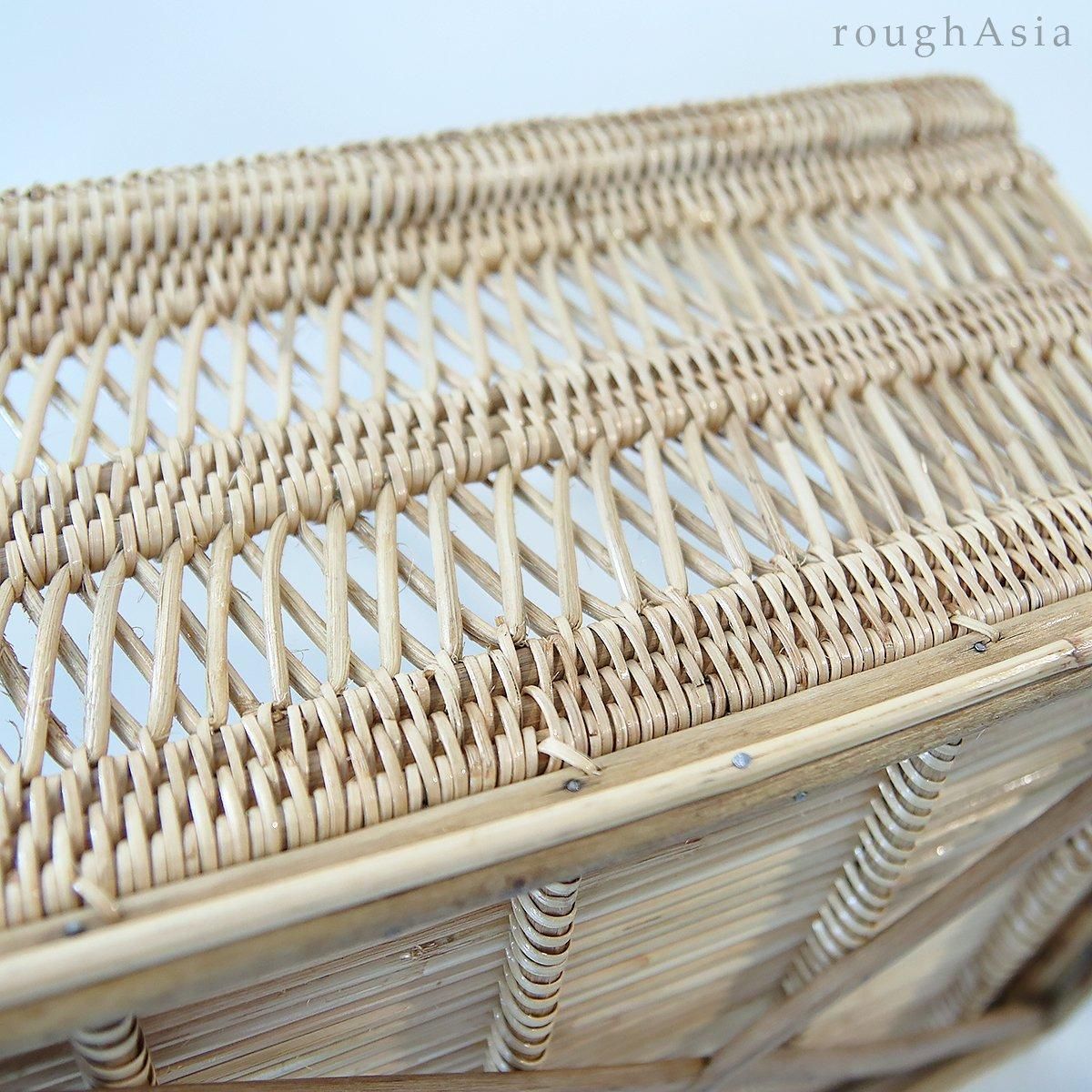 タイ》ラタン編み 手さげバスケット 角型 ｜アジアの日用品と雑貨