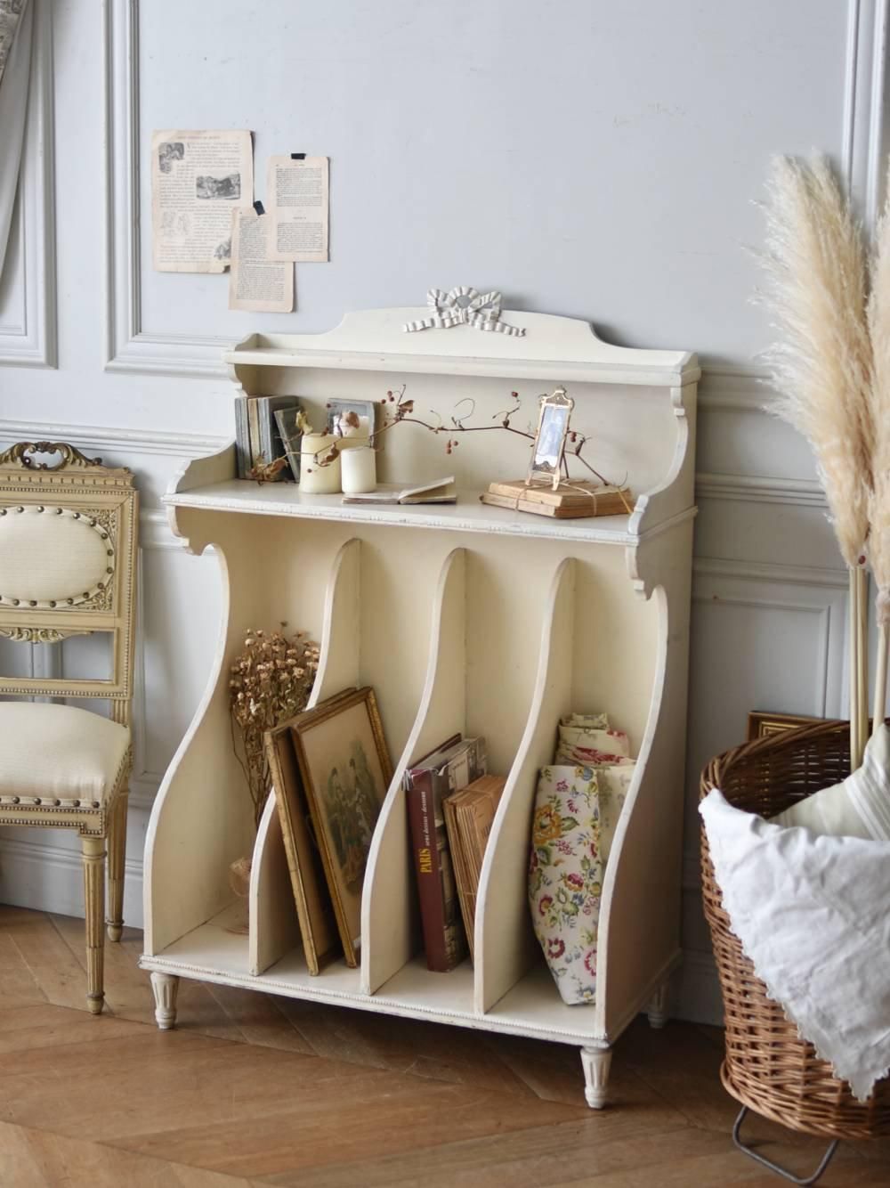 フランスアンティーク家具 アンティークペイントシェルフ フレンチ