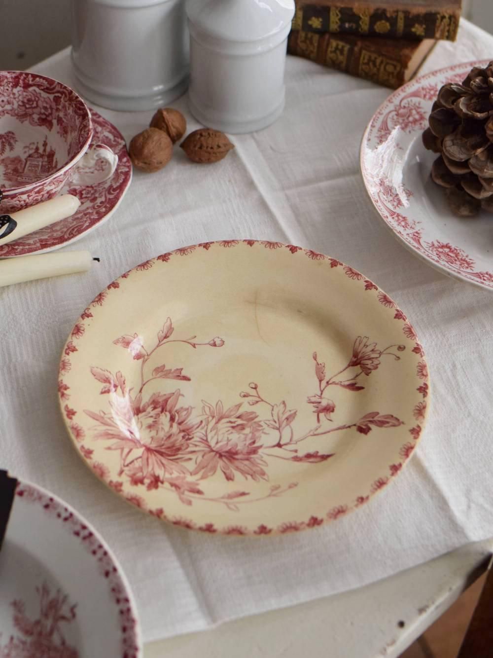 GIEN ラウンドプレート.1 フランスアンティーク食器 テーブルウェア