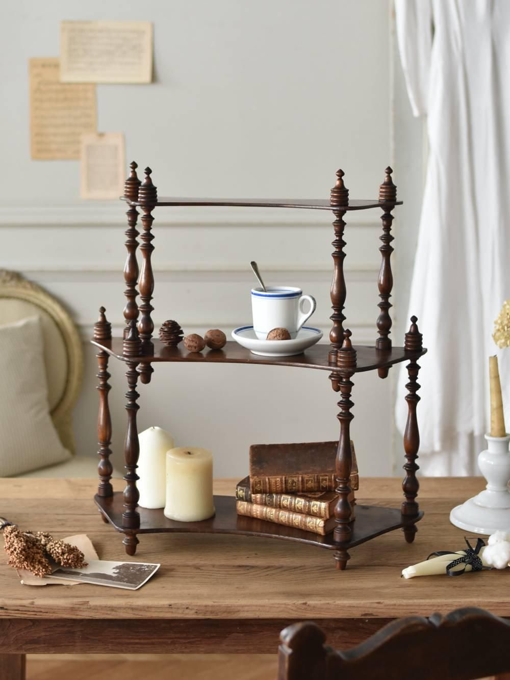 アンティーク3段シェルフ.14 フランス アンティーク 飾り棚