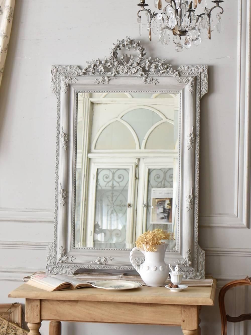 アンティークフレンチミラー.リボン フランスアンティークインテリア