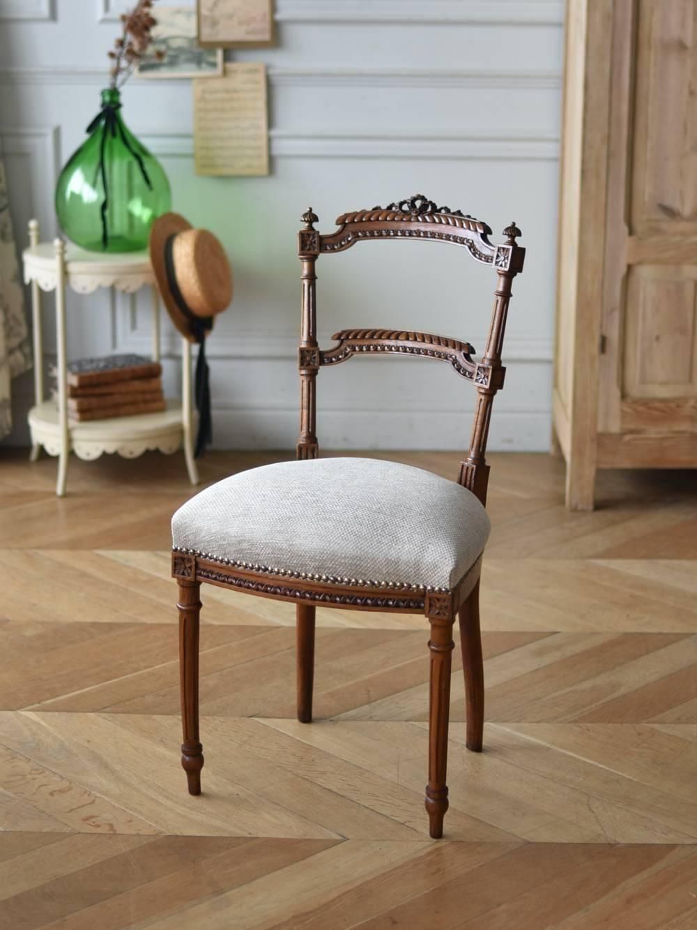 アンティークチェア.リボン19 フランスアンティーク家具 小椅子