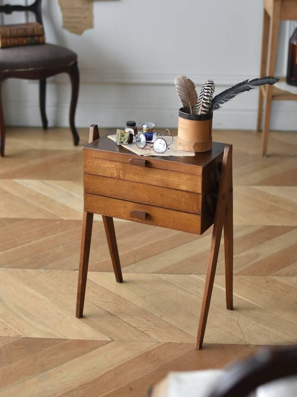 ソーイングボックス.17 フランスヴィンテージ家具 裁縫箱 収納家具