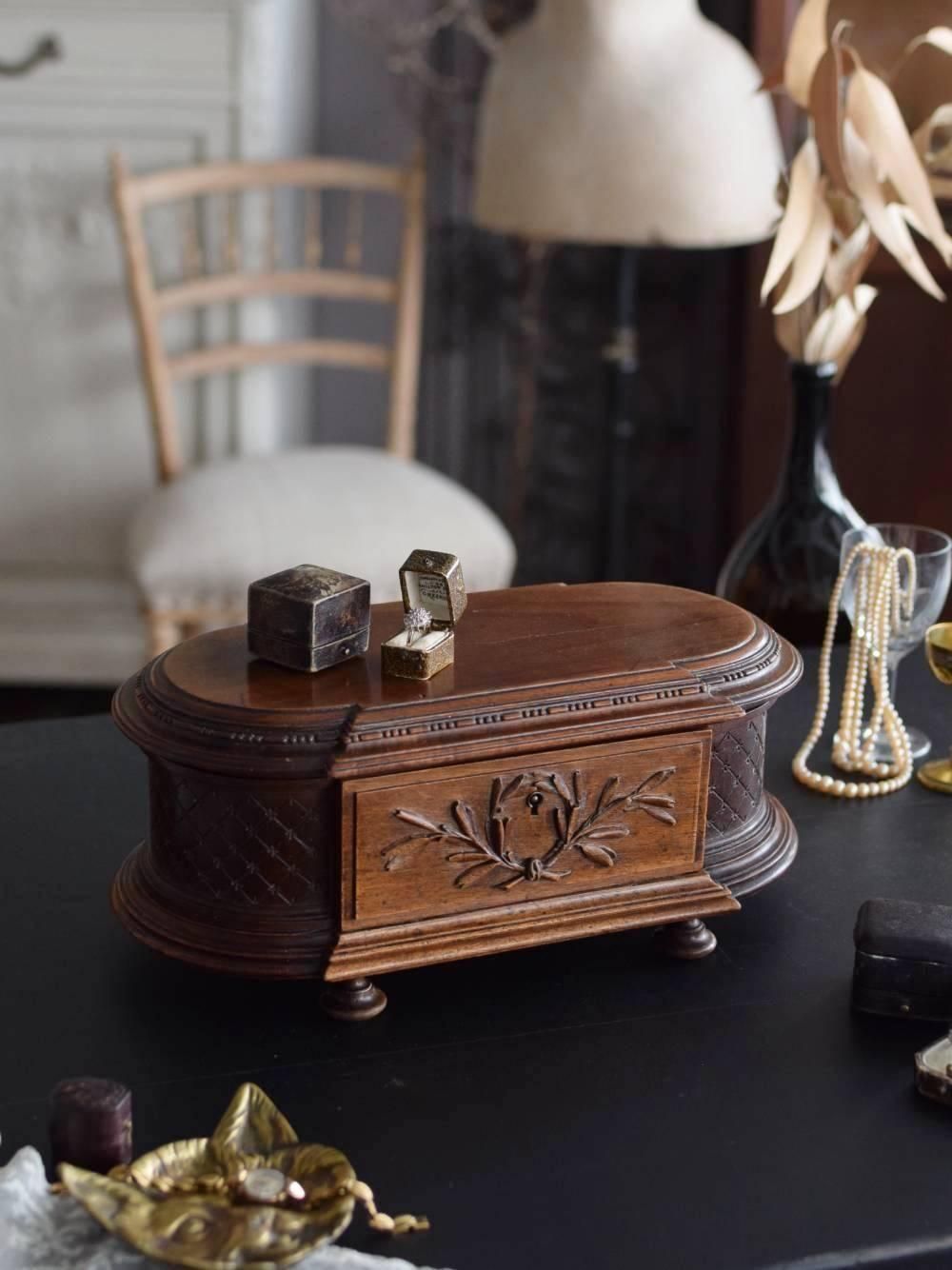 木製ジュエリーボックス.4 フランスアンティーク雑貨 宝石箱 収納