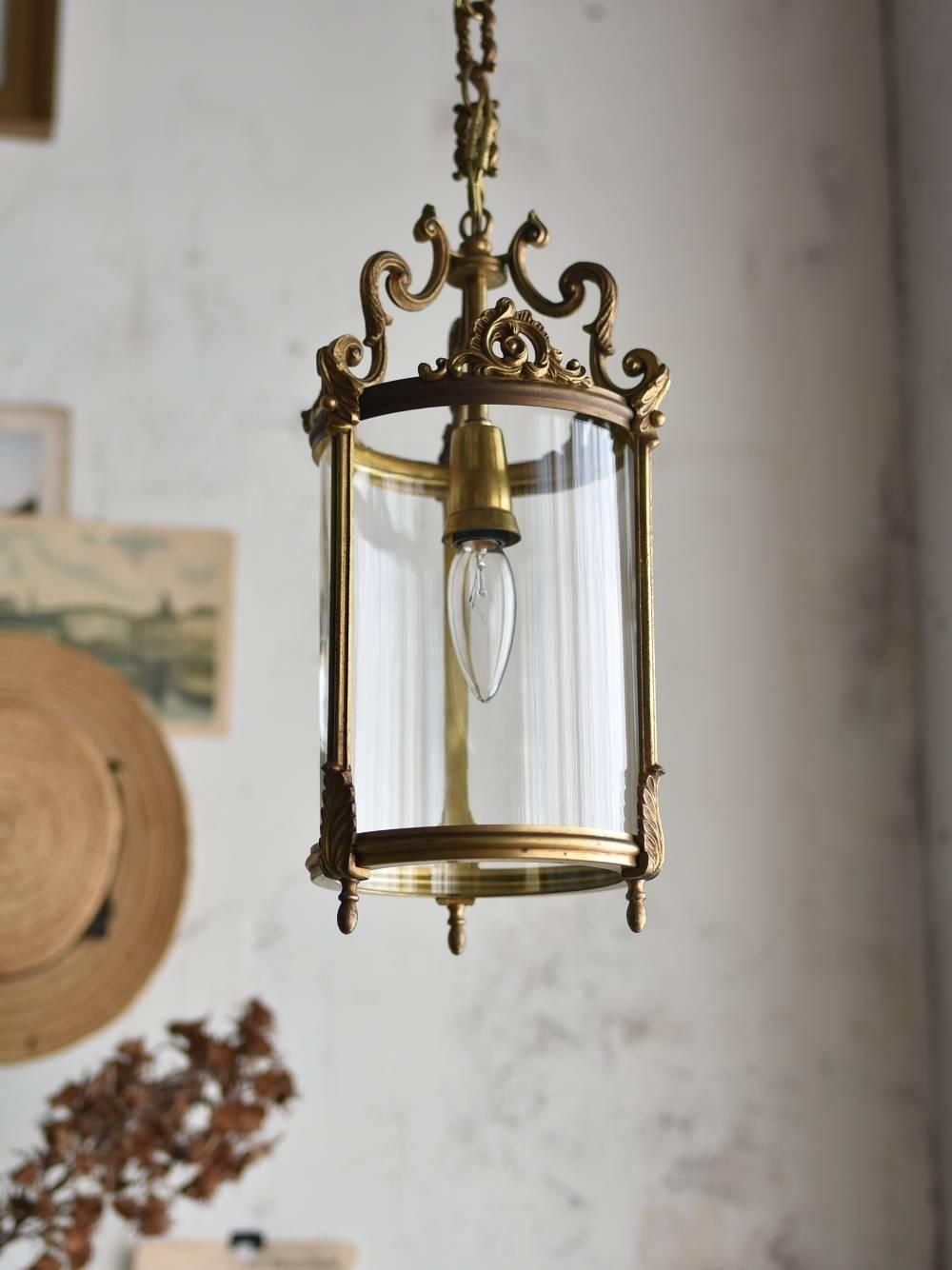 筒型ランタンランプ.31 フランスアンティーク照明 吊り下げランプ 1灯