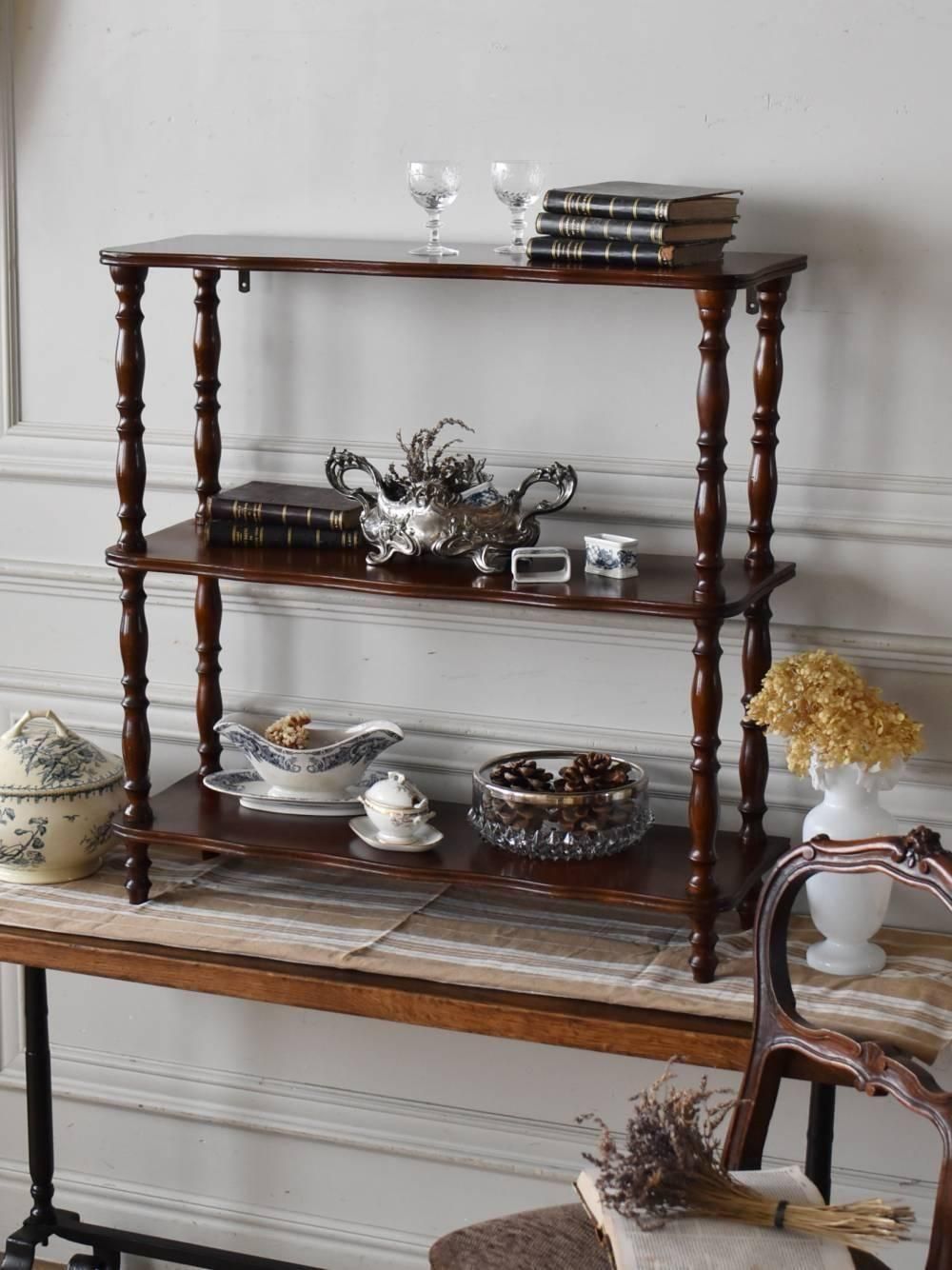 フレンチ3段シェルフ フランスアンティーク家具 飾り棚 オープン