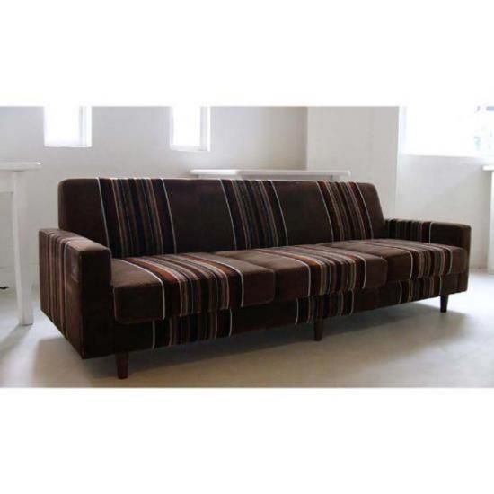 昭和レトロモケットソファ 3人掛け | 昭和レトロテイストのストライプ