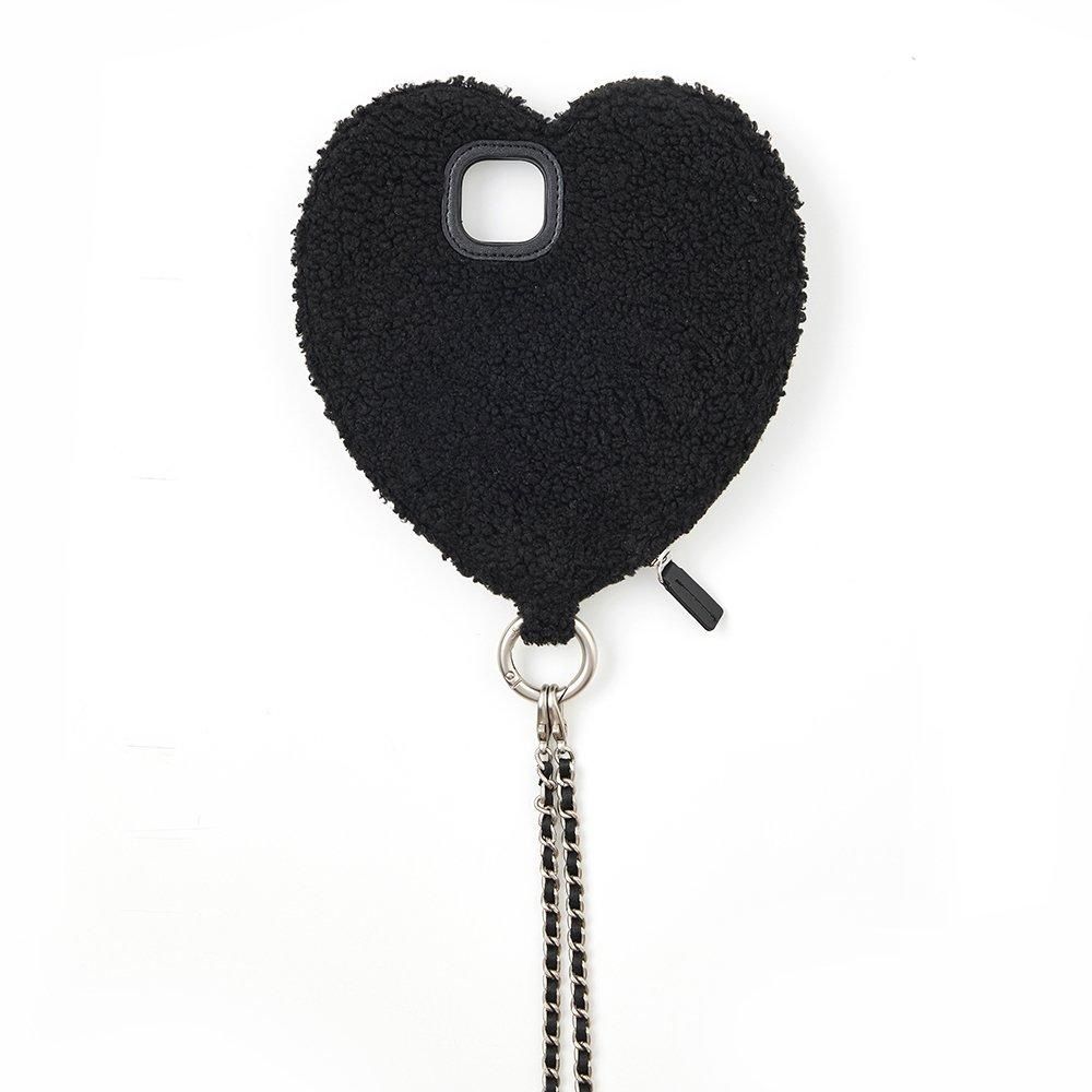 fluffy dress HEART | iPhone15 / black - ajew