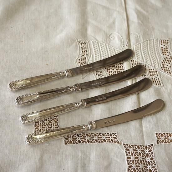 イギリス アンティーク カトラリー バターナイフ ティーナイフ 純銀