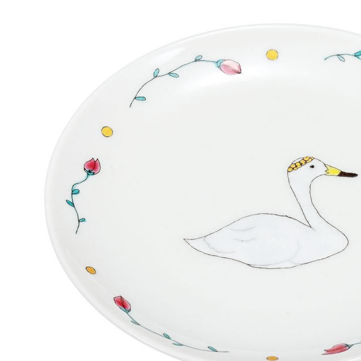 5号皿 白鳥 ティアラ | オリメ - 九谷焼専門店の陶らいふ