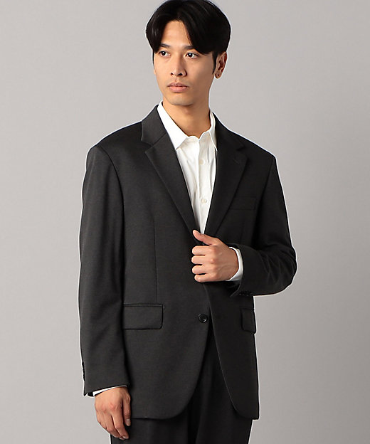 セットアップ対応】フラノ調ウール混ジャージーDELEGANT