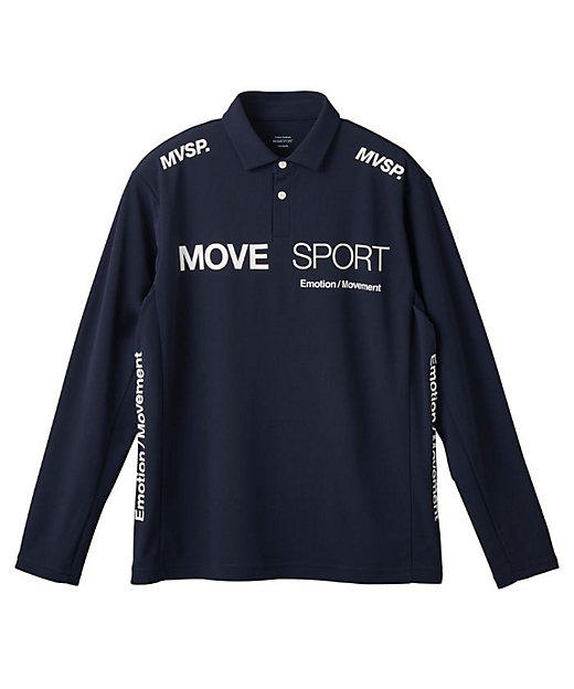 ムーブスポーツ MoveSport ミニ鹿の子 長袖ポロシャツ