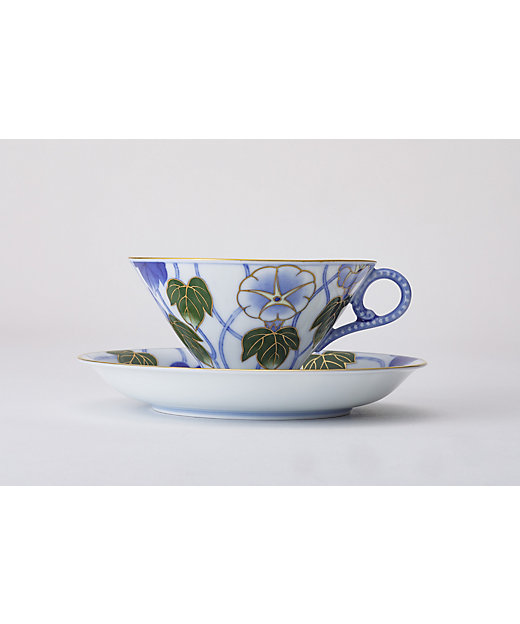 染錦つる朝顔 紅茶碗皿 | 深川製磁/フカガワセイジ | 三越伊勢丹