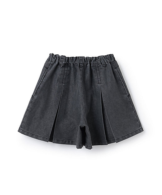 ちび刺しゅうフロントZIP タックキュロットスカート 6061104