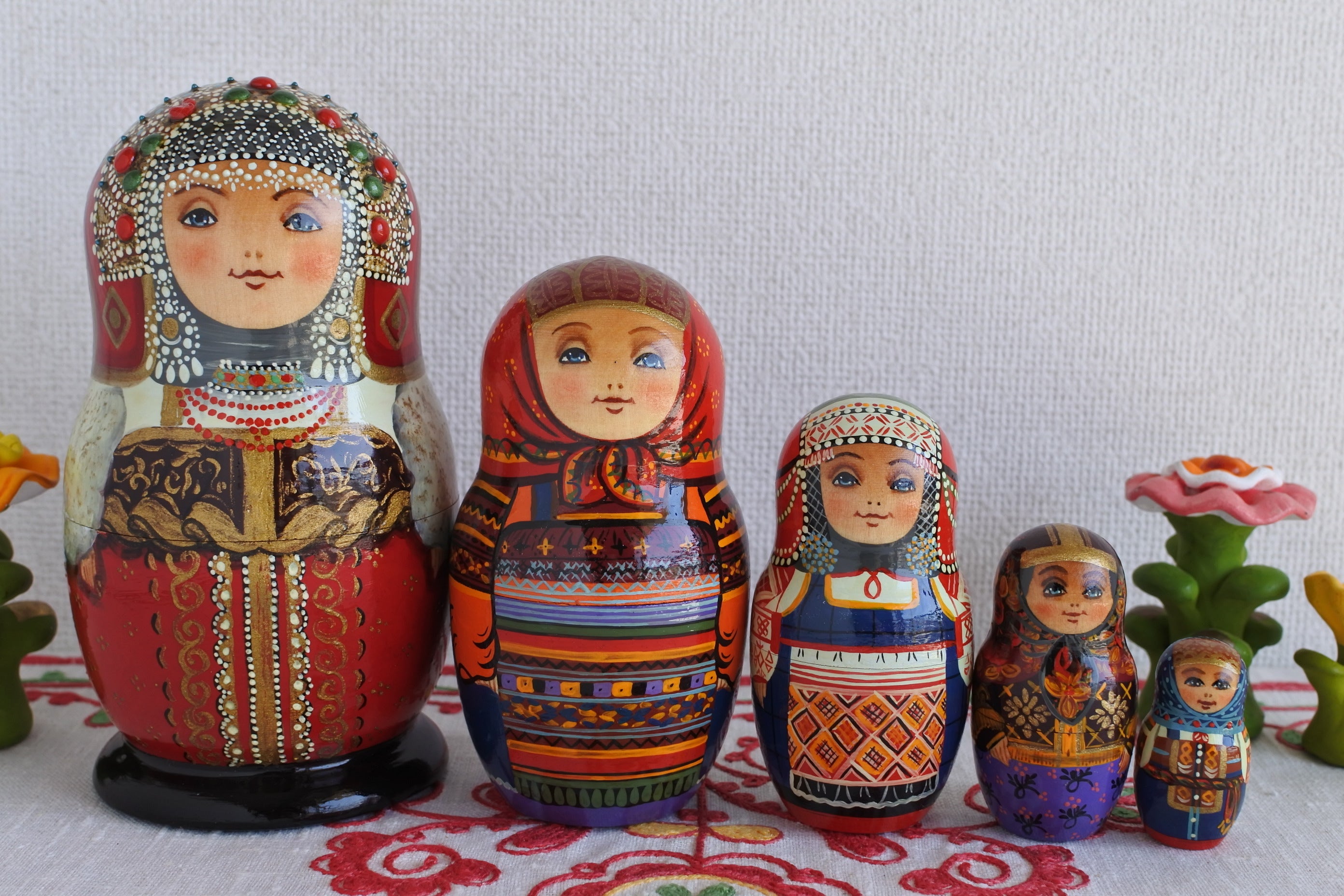 マトリョーシカ ロシア民芸品 作家もの ワーリャ・ダロフェエワ ロシア