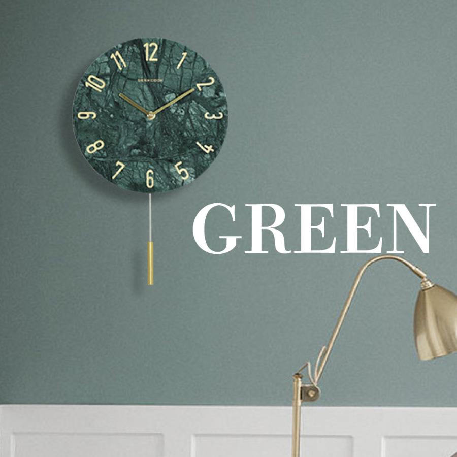 壁掛け時計 振り子 掛け時計 天然石 アナログ 時計 ストーン おしゃれ