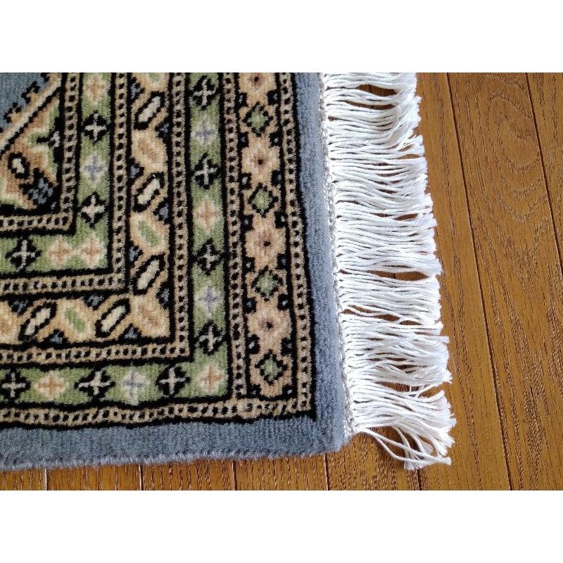 パキスタン絨毯 ウール100％ 手織り絨毯 ムガール 玄関マット 約62