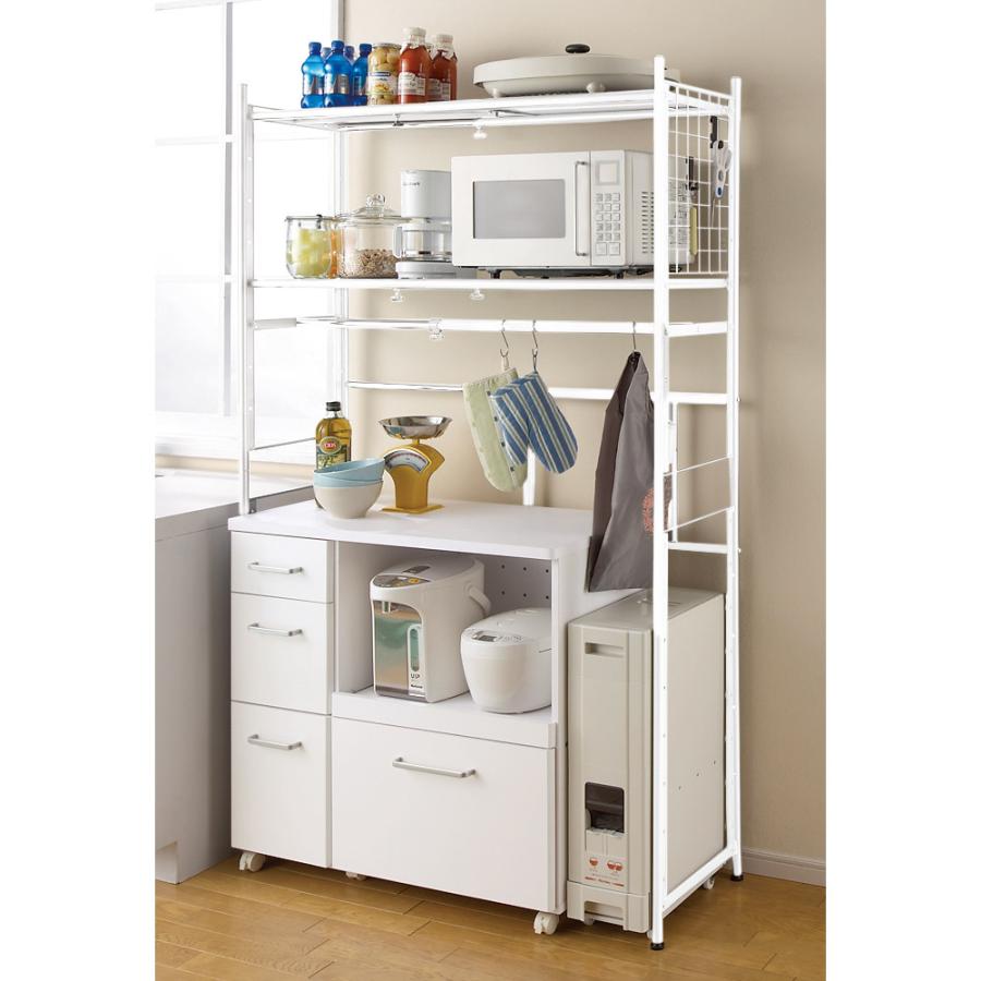 dinos（ディノス） 頑丈フレキシブル伸縮ラック 幅83-125cm キッチン