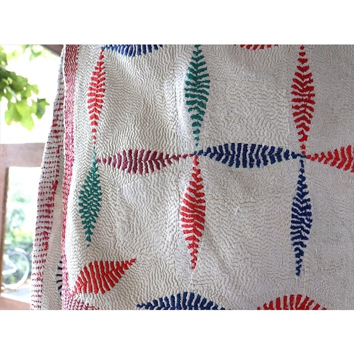 インド カンタ刺繍 パッチワーク/ラリーキルト 古布 ヴィンテージ