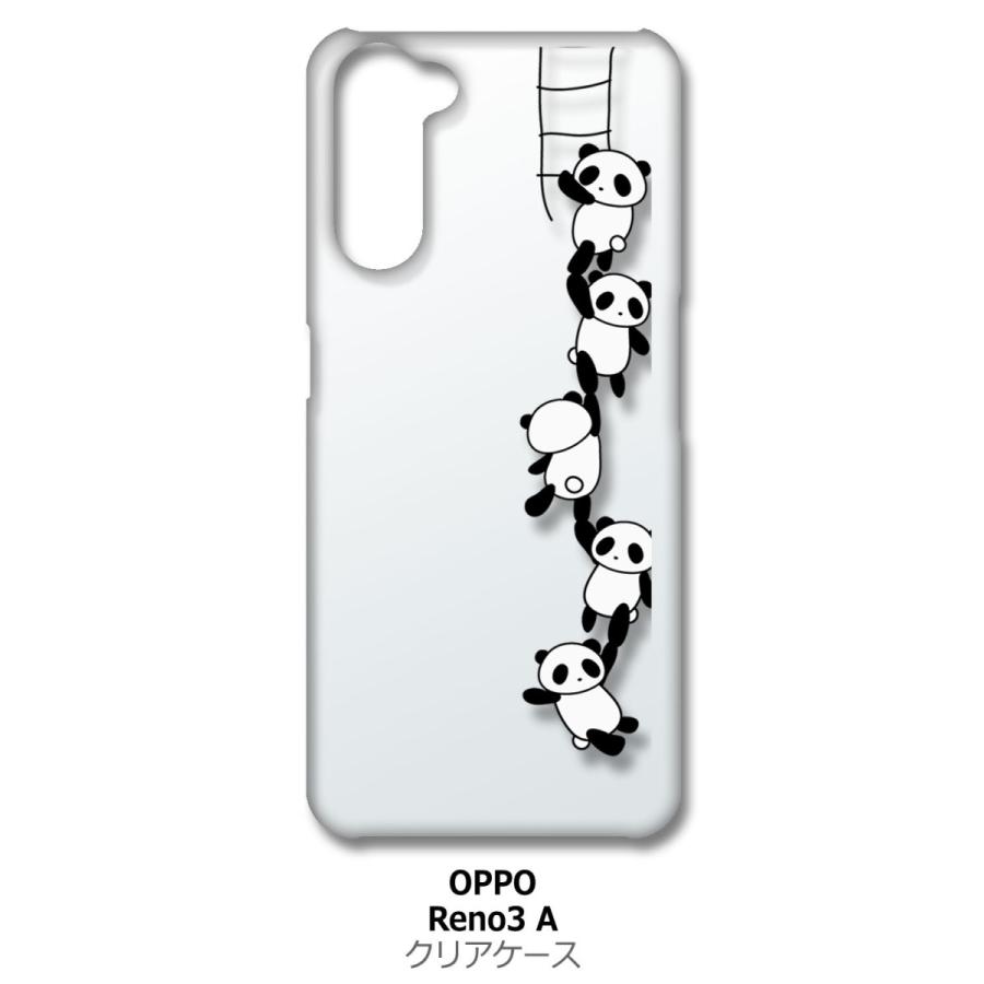 Reno3 A OPPO reno3a クリア ハードケース ぶらさがりパンダ カバー