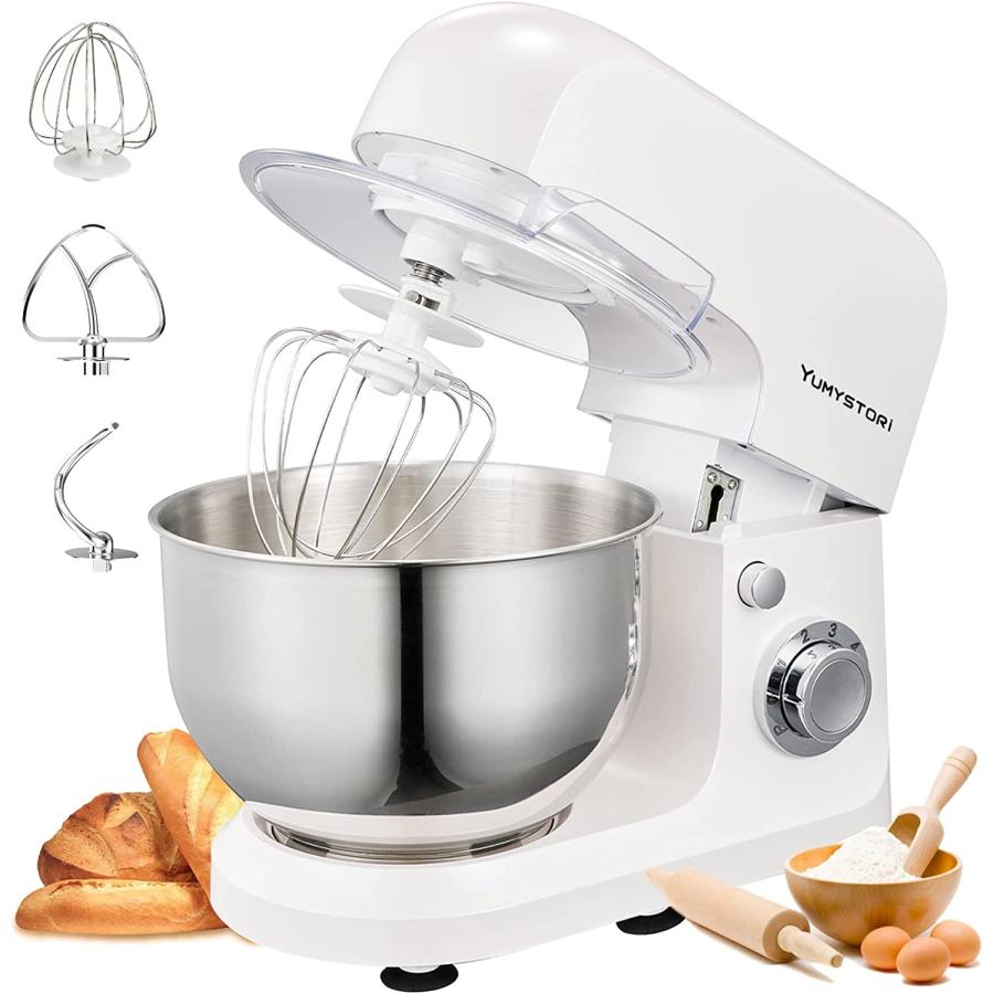 yumystori スタンドミキサー 卓上型 攪拌機 3種類アタッチメント付き 6